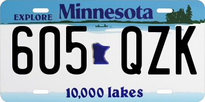 MN license plate 605QZK
