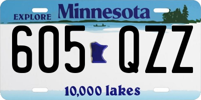 MN license plate 605QZZ