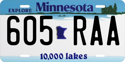 MN license plate 605RAA