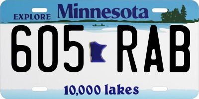 MN license plate 605RAB