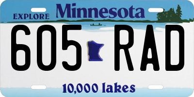 MN license plate 605RAD