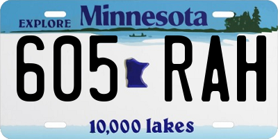MN license plate 605RAH