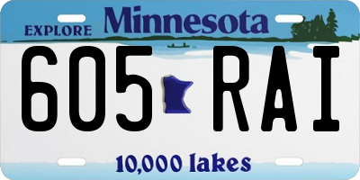 MN license plate 605RAI