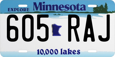 MN license plate 605RAJ