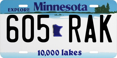 MN license plate 605RAK