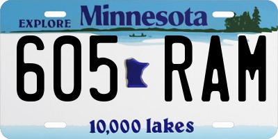 MN license plate 605RAM