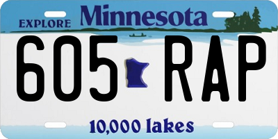 MN license plate 605RAP