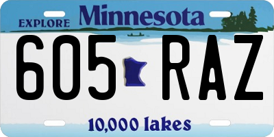 MN license plate 605RAZ