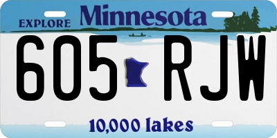 MN license plate 605RJW