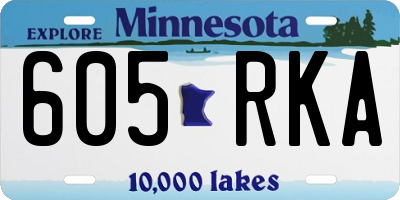 MN license plate 605RKA