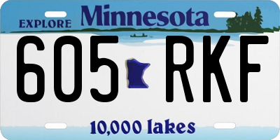 MN license plate 605RKF