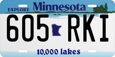 MN license plate 605RKI