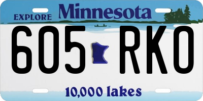 MN license plate 605RKO
