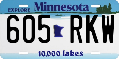 MN license plate 605RKW