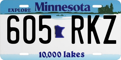 MN license plate 605RKZ