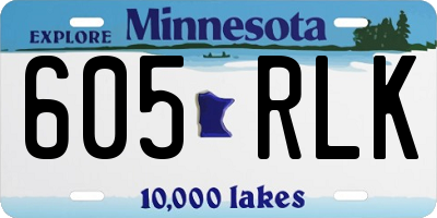 MN license plate 605RLK