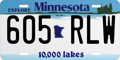 MN license plate 605RLW