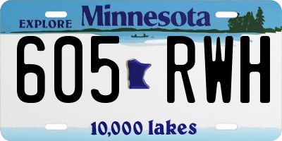 MN license plate 605RWH