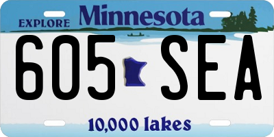 MN license plate 605SEA