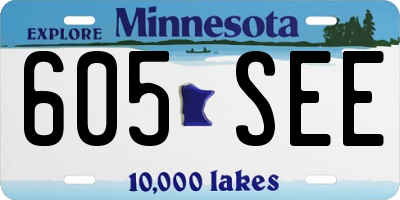 MN license plate 605SEE