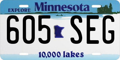 MN license plate 605SEG