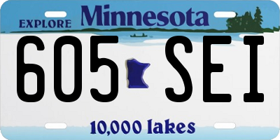 MN license plate 605SEI
