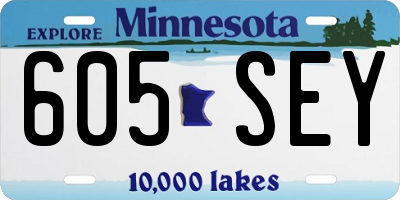 MN license plate 605SEY