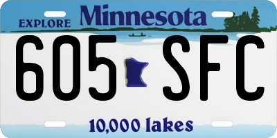 MN license plate 605SFC