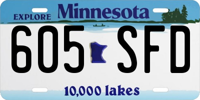 MN license plate 605SFD