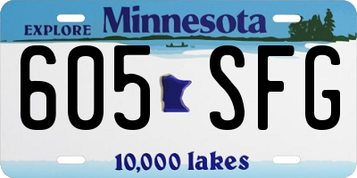 MN license plate 605SFG