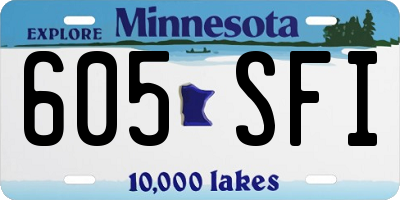 MN license plate 605SFI