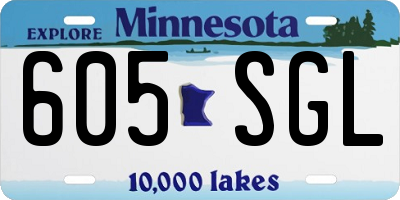 MN license plate 605SGL