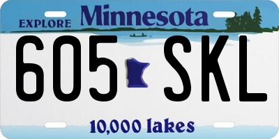 MN license plate 605SKL