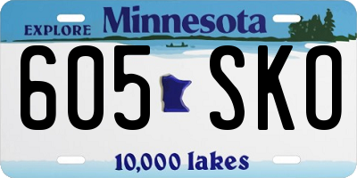 MN license plate 605SKO