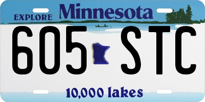 MN license plate 605STC