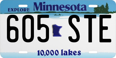 MN license plate 605STE