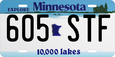 MN license plate 605STF