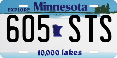 MN license plate 605STS
