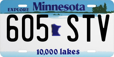 MN license plate 605STV