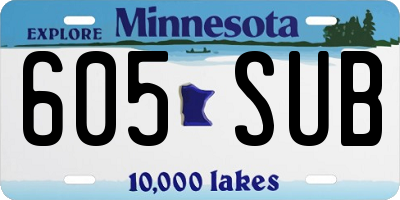 MN license plate 605SUB