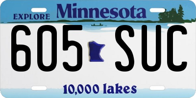 MN license plate 605SUC