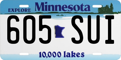 MN license plate 605SUI