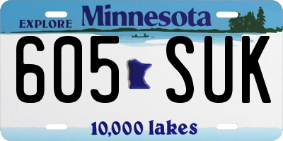 MN license plate 605SUK