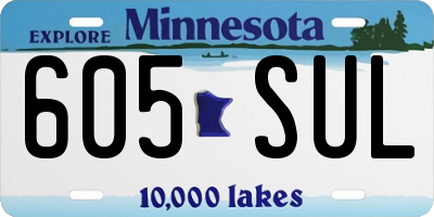 MN license plate 605SUL