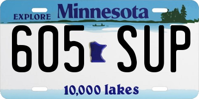 MN license plate 605SUP