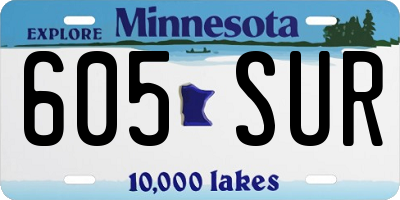 MN license plate 605SUR