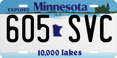 MN license plate 605SVC