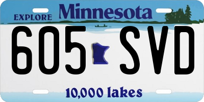 MN license plate 605SVD