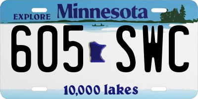 MN license plate 605SWC