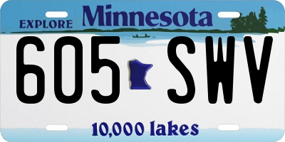 MN license plate 605SWV
